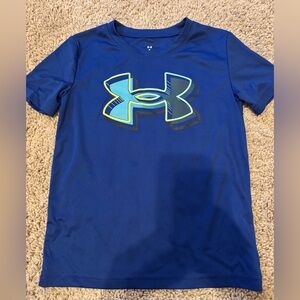 Under Armour Kids Navy Blue Logo Tee